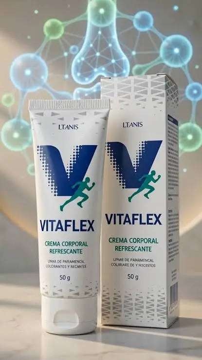 Envase del producto Vitaflex en crema para el cuidado y apoyo del bienestar articular en Perú.